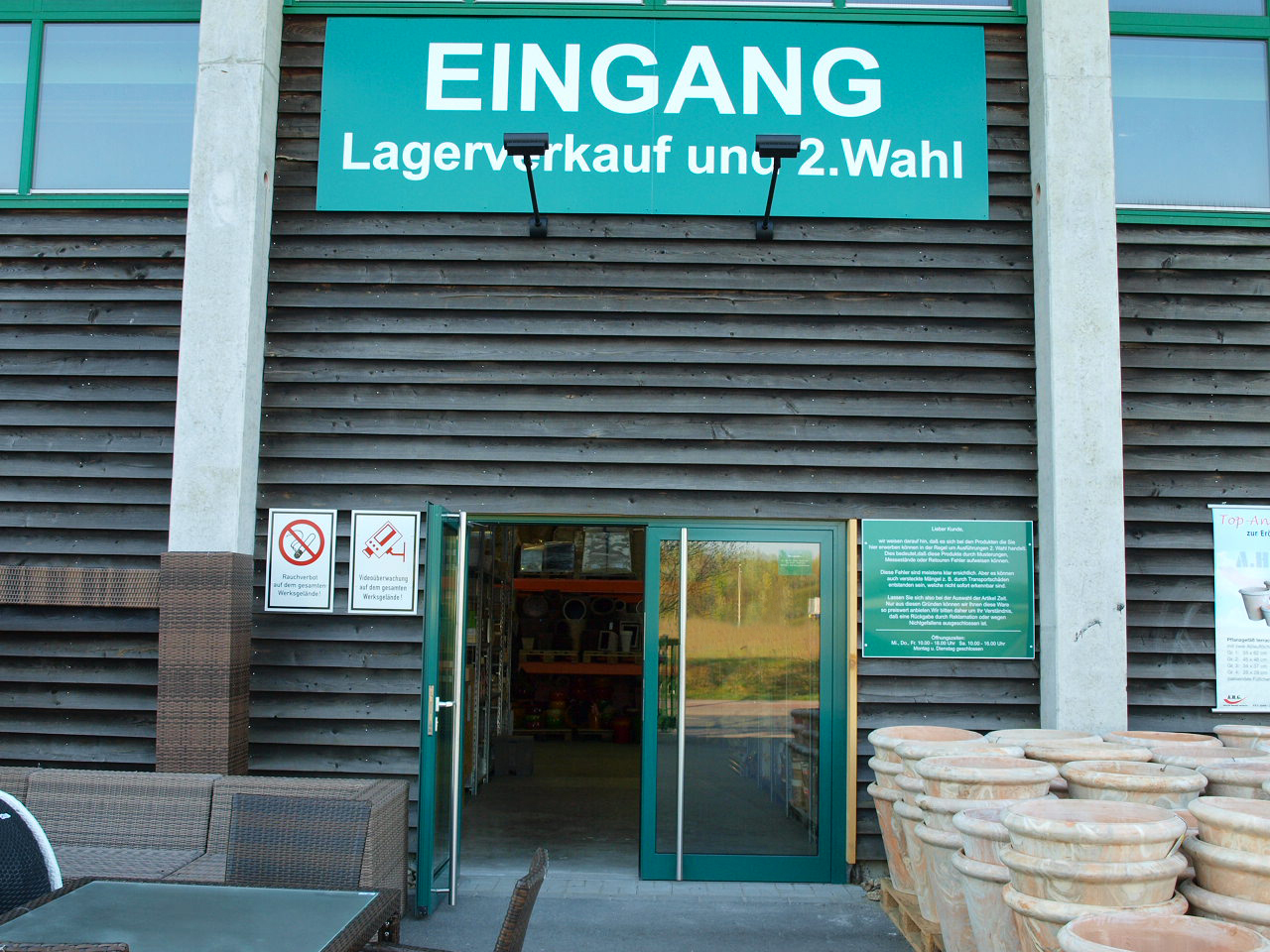 Eingang Lagerverkauf und 2. Wahl bei A.H.G. in Hamm-Heessen