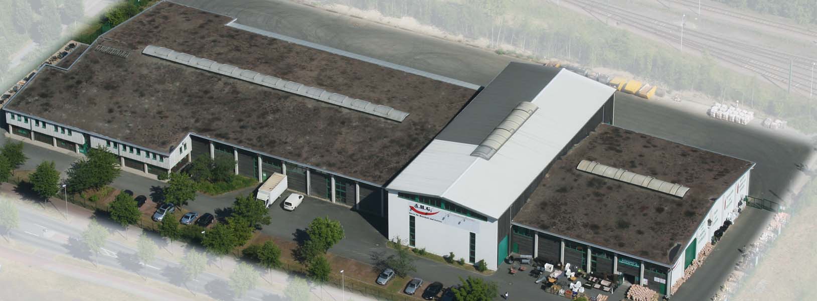 Luftbild des A.H.G.-Firmengeländes in Hamm-Heessen